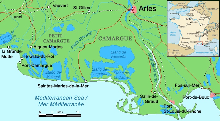 la camarga francia mapa La Camargue   La Provenza y Costa Azul de Francia